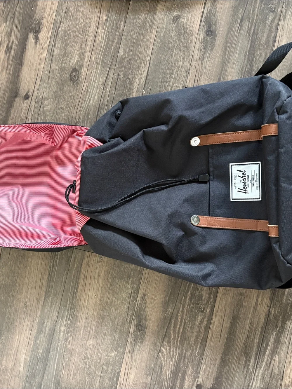 Herschel Supply Company Black Backpack with padded Laptop Sleeve & Buckle Straps